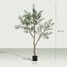 HOMCOM 180 Artificial Olive Tree, Potted Artificial Olive Tree, Lifelike Artificial Tree With Artificial Grass And Moss For Living Room, Office, Bedroom, Garden - 1 - View 7