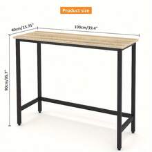 100cm Industrial-Grade Rectangular Steel Bar Counter Dining Table, Adjustable Lever & Footpads, Suitable For Breakfast, Kitchen, And Bar High-Table Dining Experience, Walnut Brown/Rustic Brown - Rustic Brown - View 11