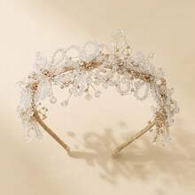 1 chiếc nơ đeo cổ kiểu dáng giản dị đính pha lê giả, phụ kiện hoàn hảo cho ngày Valentine. - băng đô - Xem 4