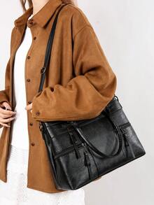 Retro Minimalist Large Capacity Fashion Student/Work Commute Tote Bag