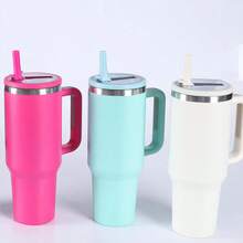 1 Pc Tumbler Flip Straw Lid Replacement Fit For 40 Oz, 2024 New Leak-Proof Clear Replacement Lids Spill Proof Tumbler Covers For Cup Accessories - 彩色 - 查看 11