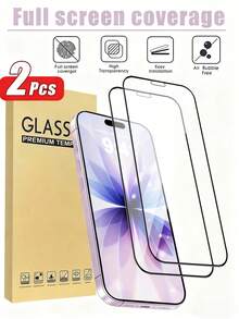 Bộ 2 miếng dán màn hình cường lực HD chống trầy xước và chống bụi, phủ toàn màn hình, tương thích với iPhone 17/ 17 Pro/17 Pro Max/16 Pro Max/15/14/ 13/12/ 11/XS/6/7/8 Plus/SE2/SE3. Quà tặng sinh nhật, gia đình, bạn bè. Miếng dán màn hình điện thoại, phụ kiện điện thoại chống nước, chống sốc, chống rơi, chống bám vân tay, phù hợp với ốp lưng điện thoại, trong suốt. - Trong sáng - Xem 16