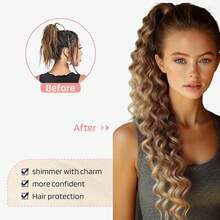 Synthetic Ultra-Long Curly Gradient Ponytail Wig. Easy To Wear. Suitable For Various Occasions Such As Christmas. - Multicolor - View 5