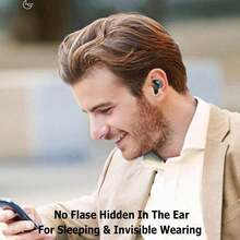 The Ultra-Thin Sleep Wireless Headphones Are Compact And Portable In-Ear Headphones With Intelligent Noise Cancellation And Super Standby Wireless Headphones, Suitable For Android-Compatible Apple Mobile Phone Gaming Headphones - 黑色 - 查看 7