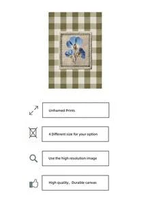 1/2件套无框蓝色亚麻花卉印花鼠尾草绿格子墙饰亚麻植物海报田园风植物艺术乡村农舍风格宿舍房间装饰卧室墙饰复古花卉印花乔迁礼物无框植物艺术套装美学房间装饰 - 彩色 - 查看 5