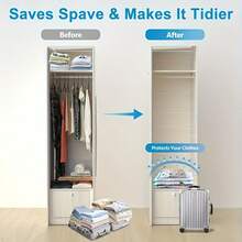 超大真空收纳袋套装,含1个手动气泵 - 节省空间,密封压缩,防尘防潮,适用于衣物和床上用品,是宿舍、衣柜和搬家的理想之选。 - 彩色 - 查看 4