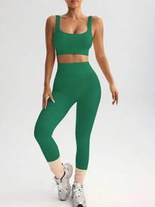 Ribbed Fitness Set - Soft Comfort And Practicality. - Green - View 5