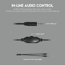 FANTECH Stereo Gaming Headset, Wired Gaming Headset With 6ft Cord, Noise Cancelling Over Ear Headphones With Mic, LED Light, Black - HQ54 黑色 - 查看 5