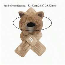 1 Peça, Chapéu Quente de Inverno, Cachecol, Acessórios 2 em 1, Formato de Animal Fofo, Cachecol Grosso e Elástico para Pescoço Quente, Orelhas de Personagem, Chapéu Felpudo de Pelúcia Feminino, Design de Animal Fofo, Opção de Presente Ideal para Acessórios de Inverno da Família e Amigos