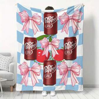 1PC Soft FlannelThrow Blanket - Cozy And WarmFor Sofa, Bed, Office And Travel- Perfect Christmas, Mother'sDay And Holiday Party Gift