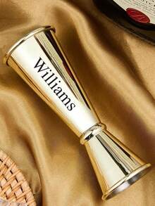 1pc Personalized Engraved Stainless Steel Cocktail Jigger, Customized Cocktail Jigger, Customized Gift For Bartenders, Bartender Exclusive Gift, Silver Party Kitchen Tool - Multicolor - View 5