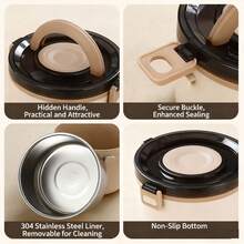 2.8L Portable Insulated Lunch Container Set For Adult, 4-Tier Stackable Stainless Steel Bento Box For Hot Food,  Thermal Food Container,Large Capacity Bento Lunch Box,304 Stainless Steel - 4 tầng - Xem 6