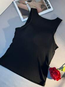 Versatile U-Neck Sexy Minimalist Camisole, Fitted, Breathable, Backless, Fashionable Pullover Camisole With Chest Pads, Casual Sportswear