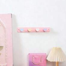 1pc Wooden Star Shaped Wall Mounted Coat Rack, Colorful Five-Pointed Star Wall Hanger For Living Room, Entryway, Nursery, Home Storage - Multicolor - View 12