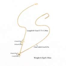 1pc Classic Initial Eye Pendant Golden Stainless Steel Chain Necklaces For Women - Yellow Gold - View 2