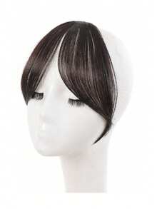 Synthesis Wig Middle-Part Bangs Hair Extensions Clip In Forehead Natural Seamless French Oblique Bangs Eight-Character Bangs Perfect Suitable For Women's Daily Wear And Gatherings - 彩色 - 查看 5