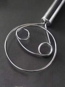 Stainless Steel Handheld Dough Mixer Dual Hole Quick Mixing, With Scraping Blade. For Baking, Whisking, Egg Beating, Batter Mixing Manual, Uncharged. Heavy Duty, Fits Restaurants Bakeries Home, Essential Sourdough Bread Making Tool. - Multicolor - View 3