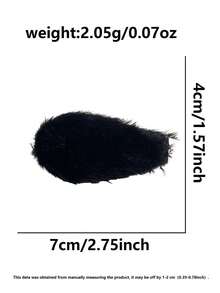 2 件装女士仿毛刘海水滴形大发夹、爪夹、发夹、发夹、发夹 - 白色 - 查看 4