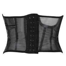 1 Stück Damen transparentes Mesh Korsett, sexy durchsichtiger Taillenformer, kann als Oberbekleidung getragen werden - Schwarz - Übersicht 3
