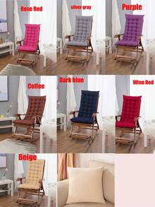 1pc Ergonomic Recliner Cushion, Rocking Chair Pad, Woven Seat Cushion, Comfortable Polyester Fiber Back Support, Mesh Design, Suitable For Home, Car Or Cabin Long-Term Sitting - Chair Not Included, All-In-One High-Back Patio Rocking Chair Cushion, For Indoor Summer Use - Multicolor - View 2