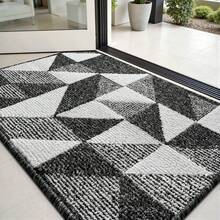 Sour Lemon Waterproof All-Season Door Mat, Low Profile Front Door Mat, Easy Clean Patio Mat, Dirt Trapping Door Mat Outside Entrance, Non-Slip Door Mat Indoor Entrance, Patio, Porch, Stain And Fade Resistant - 黑灰色 - 查看 2