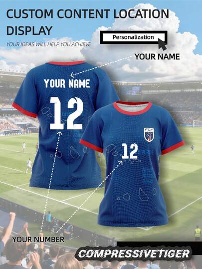Customized Women's Soccer World Cup Cloak Jersey - Personalized Name And Number - Breathable Tight-Fitting Design, Helps You Perform At Your Best - Fan Sports Training Suit, Halloween, Thanksgiving, Christmas And New Year Gifts
