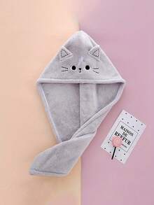 Cască adorabilă pentru prosop de păr cu uscare rapidă - Accesoriu de baie absorbant din poliester moale, potrivit pentru păr lung și creț, fără parfum, culori multiple, utilizare în tot sezonul, eșarfă caldă și ușoară, prosop de păr, înfășurare prosop de păr pentru păr lung negru, accesoriu de păr, accesoriu de baie, design cu pisică de desene animate pentru păr lung și creț, culori multiple, accesoriu de baie | Accesoriu jucăuș de păr - Multicolor - Vizualizare 4