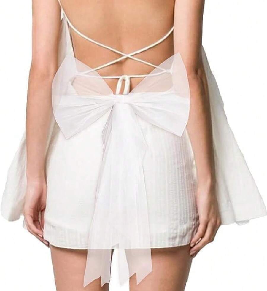 Classic Bride Bow White Tulle, Bow Veil Bridal Bachelorette Accessories, Bridal Veil Wedding Hair Clip For Women & Bridal Shower, Party Hair Bridesmaid Favors, Engagement Gifts - 1 - 查看 1