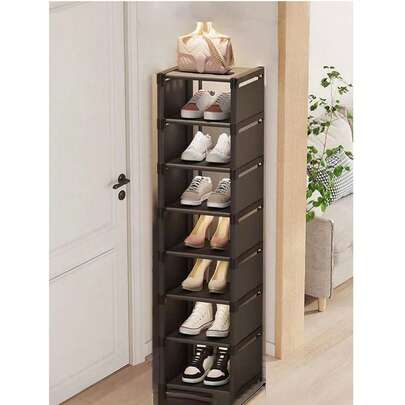 1个黑色3/4/5/6/7层鞋架，多层家用简约鞋柜，防尘鞋盒，大容量室内家用鞋子收纳架