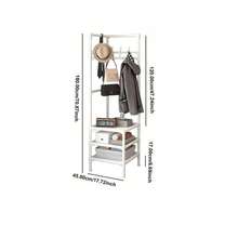 3-Tier Metal Structure Corner Protector With Hooks - Fashionable Storage, Suitable For Bedroom And Living Room, Painted Surface, Independent Design, Perfect For Jackets, Hats And Accessories, Room Decor