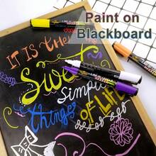 8 قطع/12 قطعة من أقلام الطباشير السائلة الملونة، قابلة للغسيل والمسح الرطب، مناسبة للسبورة السوداء والبيضاء، نوافذ الزجاج المضيئة، رسم على نوافذ السيارة، قلم تحديد فلورسنت