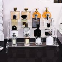 1套亚克力1-4层桌面展示架，可用于展示纸杯蛋糕、香水、手办、盲盒等，透明梯形收纳柜 - 白色 - 查看 5