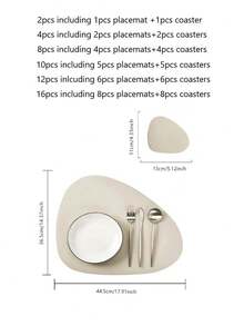 2/4/8件套米色餐垫和杯垫套装（餐垫+杯垫），三角形餐垫，桌面装饰餐垫，节日礼品餐垫套装（2件套包含1个餐垫+1个杯垫）（4件套包含2个餐垫+2个杯垫）（8件套包含4个餐垫+4个杯垫） - CD cream - 查看 3