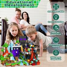 100 Magnetic Building Blocks, Magnetic Building Block Toy, 3D Interlocking Building Blocks, Sensory Development/Hand-Eye Coordination/Cognitive Development Promotion, STEM Educational Toy, Early Childhood Education, Toy For Boys And Girls, Birthday Gift, Christmas Gift. - 岩漿山洞100pcs - 查看 6