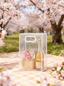 5/1pc Gift Bag, A-Z 26 Letter Design Waterproof Gift Bag - Fashionable Portable Wedding Gift Bag, Small Black & White PVC Transparent Tote Bag, Insertable Christmas Gift Bag, Wedding Gift, Holiday Gift