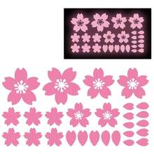 High Intensity Reflective Flower Car B - Pillar Sticker Self - Adhesive Cherry Blossom Center Pillar Decal Waterproof Vinyl Decal Car Window Bumper Decor Pink - 粉色 - 查看 5
