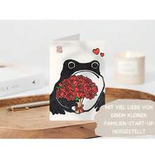 趣味青蛙情人节爱情卡，情人节搞笑浪漫祝福，可爱浪漫专属告白卡，送给伴侣和爱人的告白礼物，带信封的感谢卡，节日贺卡，祝福卡，空白卡