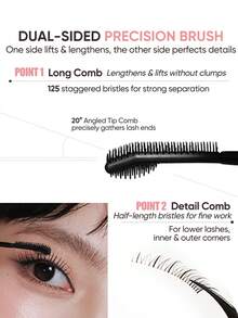 JUDYDOLL LENGTHENING & CURLING MASCARA, Lightweight, Waterproof, Smudge-Proof, Defines Lashes From Root To Tip - #01 黑色 - 查看 4