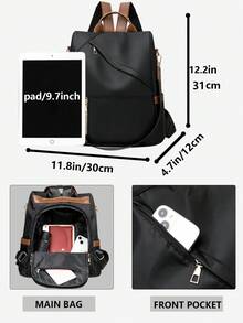 Women's Anti-Theft Casual Nylon Backpack, Multi-Functional Fashion Everyday Bag, Multi-Pocket Lightweight Travel Bag, Large Capacity Minimalist Bookbag, Convenient Backpack Suitable For Students, Nurses, Teachers, Business Professionals, Travel, Commuting, Shopping, Office, Dating, Hiking, Training, Work And More. Also An Ideal Birthday Or Holiday Gift. - Multicolor - View 3
