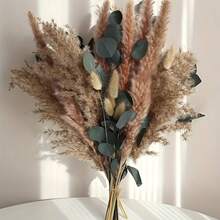 46pcs Artificial Reed Grass Bouquet, Faux Rabbit Tail Grass And Reed Stems, Bohemian Style Vase Filler Decor, Suitable For Home Living Room, Wedding Centerpiece, Tabletop Arrangement, Autumn Halloween Thanksgiving Christmas Decoration - Multicolor - View 10