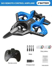 4DRC 2025年最新款S83遥控战斗无人机，支持手持操控和重力感应遥控。它配备一键起飞/降落、360°翻滚和悬停功能。此外，它是一款采用EPP泡沫材料制成的战斗飞机/发光滑翔直升机，男女皆宜的玩具无人机。 - 藍色 - 查看 11