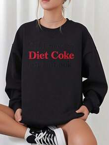 Winter Clothes For WomenWomen'S Funny Book Lover & Diet Addict Sweatshirt - Oversized Casual Crewneck Sweater With "All I Need Is Diet & A Book" Text, Black With Red Lettering, Cozy Casual Attire For Book Clubs & Diet Fans, Long Sleeve Round Neck Pullover, Geometric Pattern, All-Season Comfort, Relaxed Fit, Book-Themed Gift For Readers, Soft Fabric, Bookworm Apparel, Diet Merch, Fall Sweatshirt For Women, Long Sleeve Shirt For Women, Crewneck Sweatshirt Women, Fall Shirt For Womenchristmas Fit Women,Fall Clothes For WomenLoose And Comfortablewinter Clothes For Women Christmas Outfit Women - 淺灰色 - 查看 6