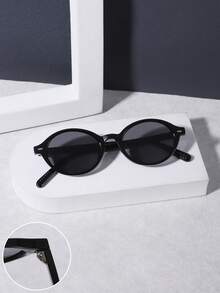 1 Pair Retro Oval Acrylic Fashion Glasses For Men, Suitable For Holidays, Daily Wear, And Gift - Multicolor - View 3