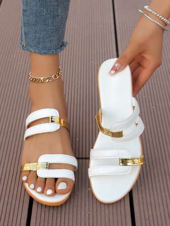 รองเท้าแตะส้นเตารีดสำหรับผู้หญิง, รองเท้าแตะส้นเตารีดแบบสายไขว้แฟชั่น; รองเท้าแตะชายหาดแบบสวมใส่สบายๆ