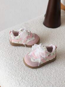1 Pair Fashionable Infant Toddler Shoes, New Everyday Wear Design, All Season - Pink - View 3