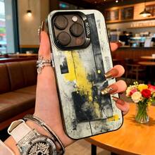 Cubierta de telefono con diseño abstracto gris amarillo y negro con texto SO COOL para iPhone estilo urbano moderno ideal para uso diario en cafeterias y espacios urbanos - Negro - Ver 1