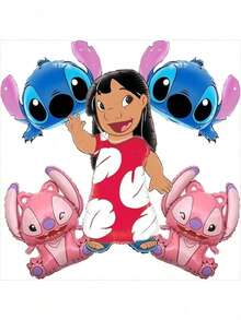 94pcs Stitch Themed Birthday Party Decorations, Wall Decor Photo Backdrop, Home Birthday Celebration Party Supplies Set, Suitable For Birthday Party Decor, Party Decorations, Holiday Decor, Mother's Day, Graduation Ceremony, Daily Gatherings, Back To School Season, Christmas Party And More Occasions. - Multicolor - View 3