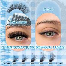 KEVKEV Lash Extension Kit 280pcs Volume Lash Clusters 100D Lash Clusters Kit 10-18mm Individual Lashes Kit With Lash Bond And Seal,Lash Tweezers Thick Lash Extension Kit DIY At Home(0.05D,100DD) - MàuA - Xem 8