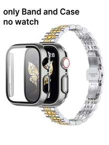 14毫米超薄银色和金色金属可调节7珠表带,兼容 Ultra/Series 3/2/1/SE/S11/S10/S9/S8/S7/S6/S5/S4/S3/S2/S1,尺寸38毫米/40毫米/41毫米/42毫米/44毫米/45毫米/46毫米/49毫米,附赠屏幕保护膜和保护壳,适合作为送给男友/女友的礼物,日常穿搭配饰。 - 銀間金 - 查看 7