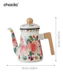 1pc Rose Enamel Teapot, Kettle, Large Capacity Teapot, Suitable For Gas Stove And Induction Cooktop, Universal Tabletop Decorative Enamel Teapot - Rose Enamel Pot - View 15